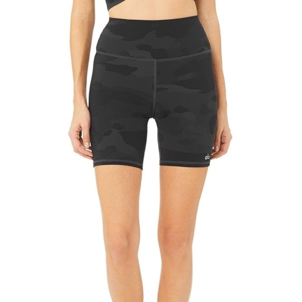 ALO Yoga Black Bike Shorts High-Waisted Performance